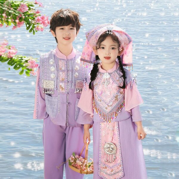 New Traditional Ethnic Minorities Clothing Set Female Zhuang Zu Clothing Skirt For Print Personalize Logo or Name - Image 2