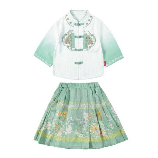 China Hanfu for Student Team Uniform Customize Logo Chinese Style Boy Girl's Hanfu Short Sleeve Prince & Princess - Image 9