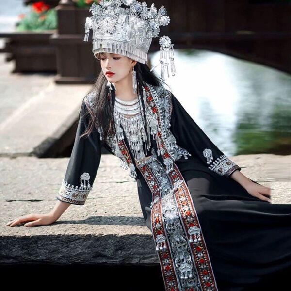 Ethnic Style Miao Traditional Clothing Adult Women Evening Dress Dance Costume Singer Performance Outfit Stage Outfit Woman - Image 2