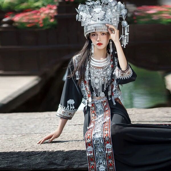 Ethnic Style Miao Traditional Clothing Adult Women Evening Dress Dance Costume Singer Performance Outfit Stage Outfit Woman - Image 3