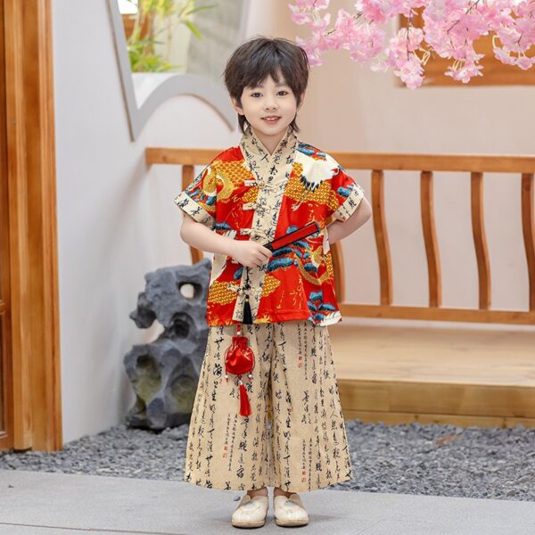 Customize Embroidery Logo or Name Chinese Tang Students Clothing Chinese Character Design Kids Hanfu Cloth Set for Girls Boys - Image 8
