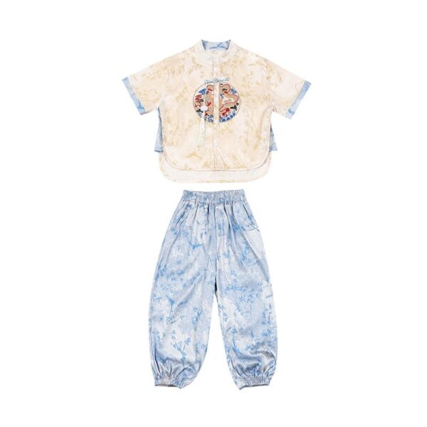 Chinese Hanfu For Boy Girl's Dress Short Sleeve, Customize Kids Team Logo or name for free - Image 6
