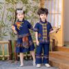 Vintage Children hanfu Classic Blue The Miao/zhuang Nationality Clothing for Personal Customize Name Print - Image 9