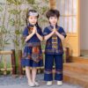 Vintage Children hanfu Classic Blue The Miao/zhuang Nationality Clothing for Personal Customize Name Print - Image 6