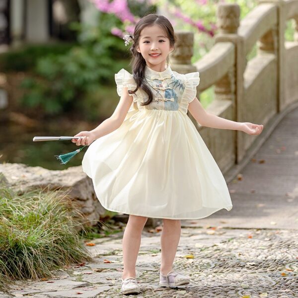 Chinese Style Boy Girl's Dress Short Sleeve Prince & Princess Dress Customize Kids Team Logo On The Modern Hanfu - Image 8