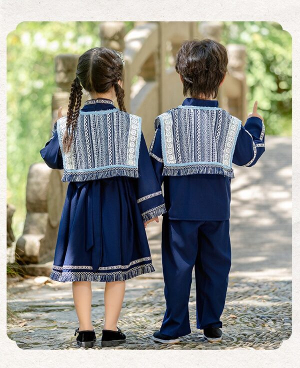 Vintage Children Chinese Traditional Hanfu The Miao Nationality Clothing for Personalized Name Printing - Image 4