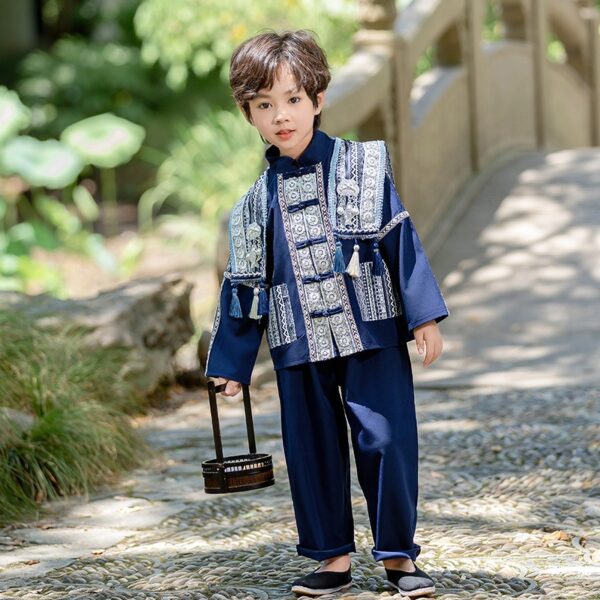 Vintage Children Chinese Traditional Hanfu The Miao Nationality Clothing for Personalized Name Printing - Image 8