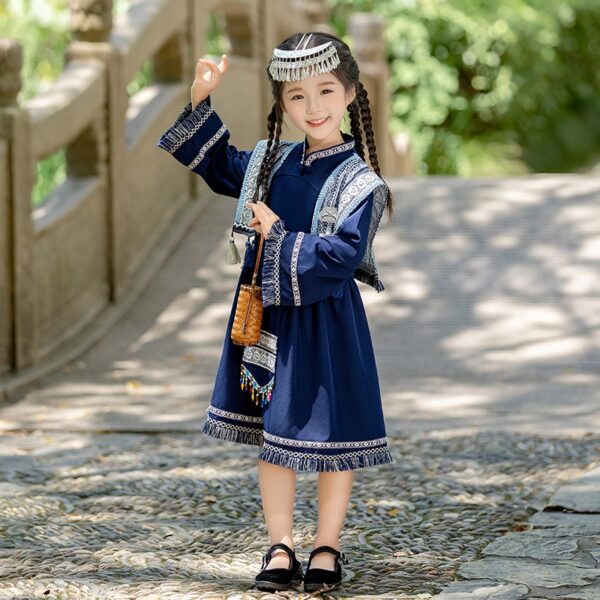 Vintage Children Chinese Traditional Hanfu The Miao Nationality Clothing for Personalized Name Printing - Image 7