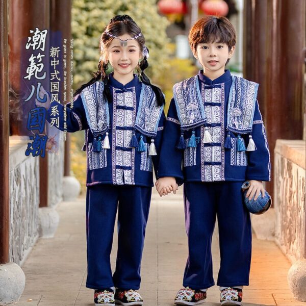 Vintage Children Chinese Traditional Hanfu The Miao Nationality Clothing for Personalized Name Printing - Image 5