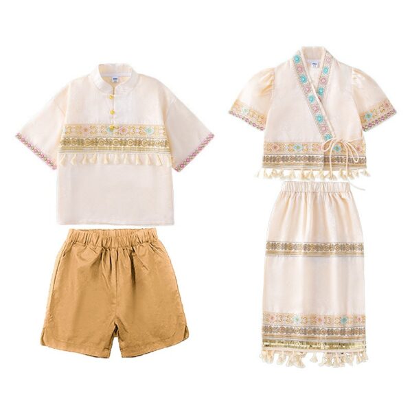 Customize Personal Name on The Dai Nationality clothing for Kids Short Sleeve Vintage Hanfu Dress  Princess Dress Kids Modern Hanfu - Image 4