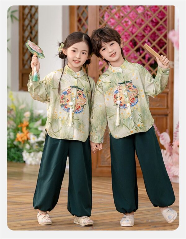 Kids Ancient Chinese Hanfu Suit Vinatge Traditional Support Customize  Embroidery Name For children - Image 6