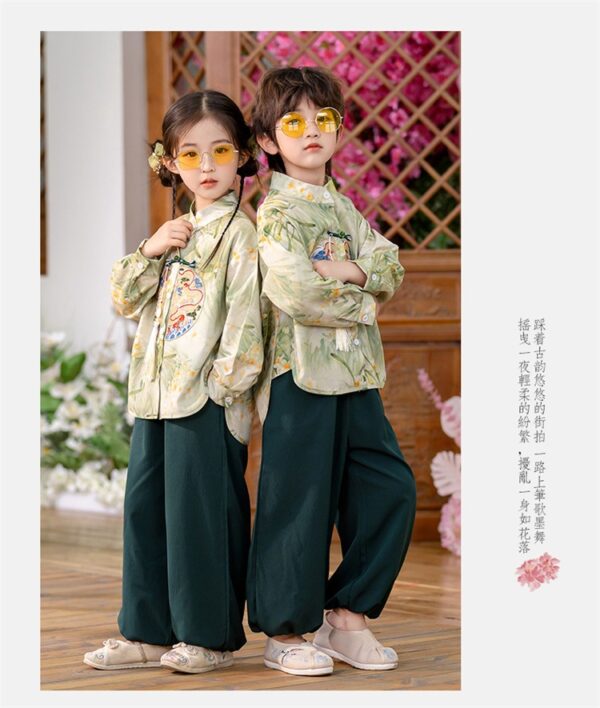 Kids Ancient Chinese Hanfu Suit Vinatge Traditional Support Customize  Embroidery Name For children - Image 4