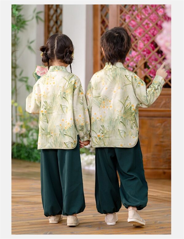 Kids Ancient Chinese Hanfu Suit Vinatge Traditional Support Customize  Embroidery Name For children - Image 3