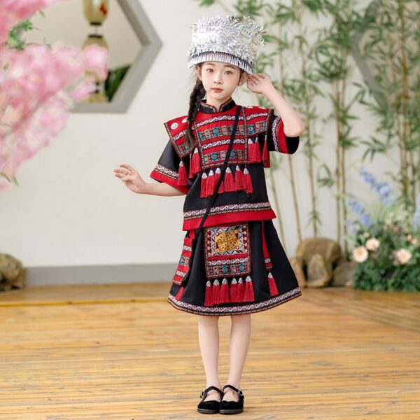 Summer Traditional Ethnic Minorities Style Set Female Zhuang Zu Clothing Skirt Dance Performance Support Customize Embroidery Logo - Image 8