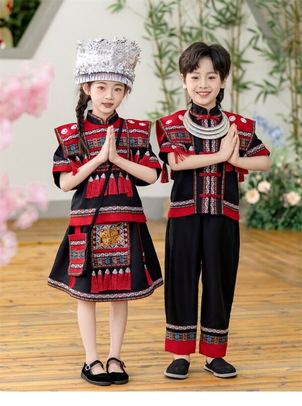 Summer Traditional Ethnic Minorities Style Set Female Zhuang Zu Clothing Skirt Dance Performance Support Customize Embroidery Logo - Image 6